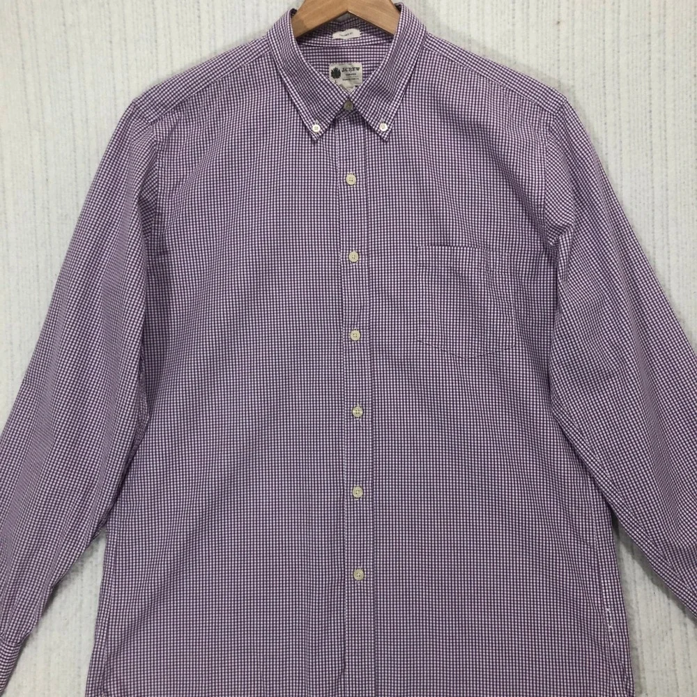 J.Crew Tailored Fit‎ Shirt Gingham Check Button Down Long Sleeve Casual L